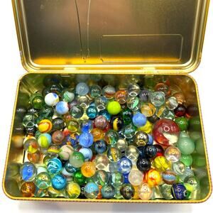 1.75 lbs Vintage Marbles with Possible, Akro, Vitro, Jabo